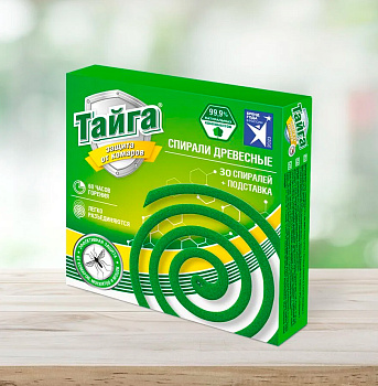 Спирали от комаров древесные 10шт НД Тайга ИН-122