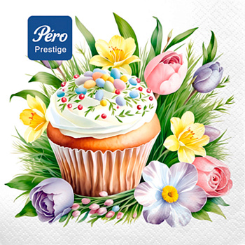 Салфетки Pero Prestige 33*33 "Весенний кекс" 3сл 20л 3767