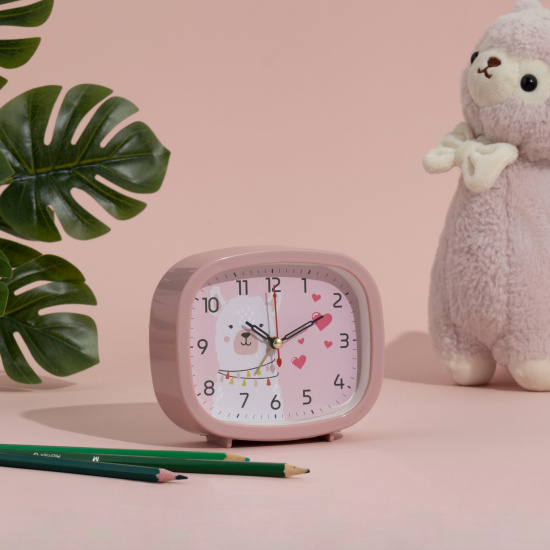 В5-018 Будильник кварц, корпус розовый "Альпака"