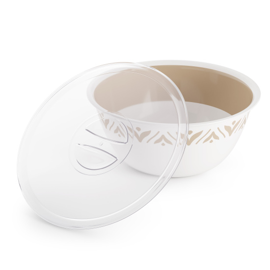 Чаша "Эстетика" 3,5л (с крышкой) (бело-бежевый) М8739