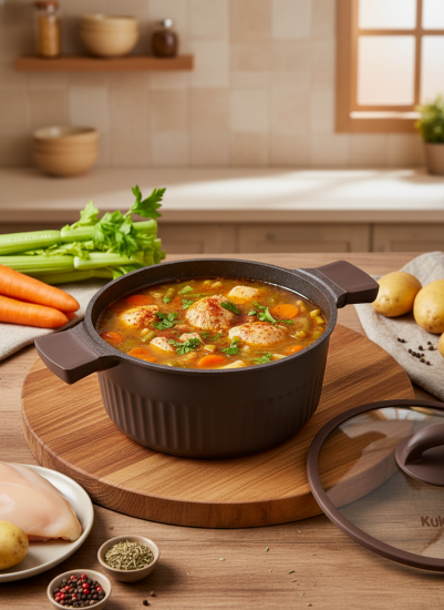 Кастрюля 3,2л со стеклянной крышкой, АП линия "Stella" (mokko) ксм32а