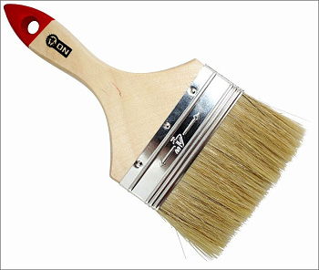 Кисть малярная плоская "Стандарт" нат. щетина 4" (100мм) дер.ручка ON 02-01-140