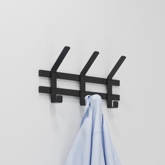 Вешалка настенная "ТОРОНТО 3" (Черный) ВНТ3  Ч