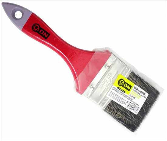 Кисть малярная плоская "Микс" смеш. щетина 2,5" (63мм) дер.ручка ON 02-01-925