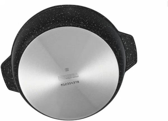 Жаровня со стекл. крышкой 4л литая Индукция Гранит L186540i