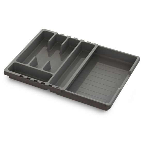 Лоток для столовых приборов раздвижной "Смарт" темно-серый С424ТСЕР