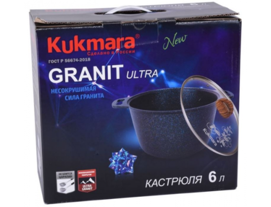 Кастрюля 6,0л со ст/кр АП линия "Granit ultra" (original) кго62а
