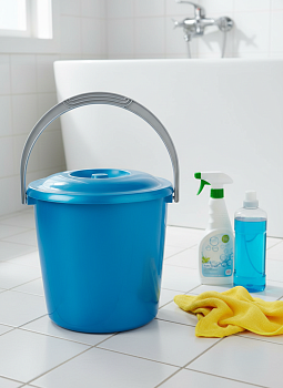 Ведро "Соло" 10л с крышкой перламутровое бирюзовое С633КБИР