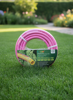 Шланг поливочный армированный "Стандарт Проф" COLOR, розовый d=18мм, 25п.м.