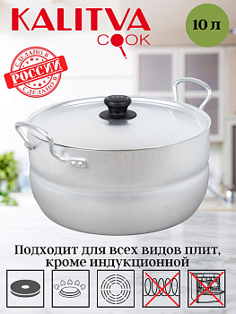 Кастрюля 10,0 л, 2 руч., мет./кр (с упаковкой в коробку). Сплав А5 1100 Кастрюля 10,0 л, 2 руч., мет./кр (с упаковкой в коробку). Сплав А5 1100