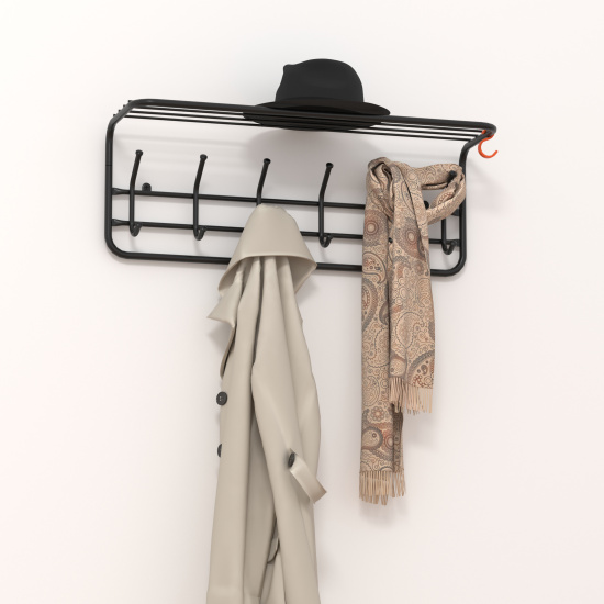 Вешалка с полкой 80см (7) черный