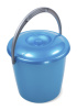 Ведро "Соло" 7л с крышкой перламутровое бирюзовое С632КБИР