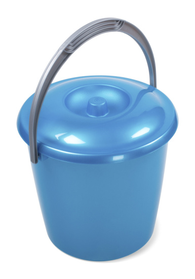 Ведро "Соло" 7л с крышкой перламутровое бирюзовое С632КБИР