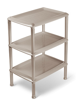 Этажерка универсальная "Джета" 3 полки коричнево-серая С741КСЕР