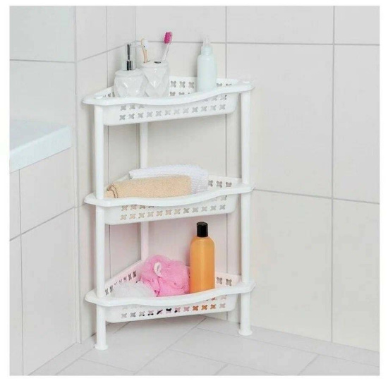 Этажерка угловая  3-х секц. белая  М6471