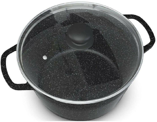 Кастрюля со стекл. крышкой 3л «Neva Granite» NG6630