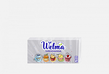 Салфетки бумажные однослойные белые 200шт WELMA 
