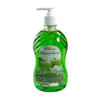 Мыло жидкое 500 г. дозатор Зеленое яблоко