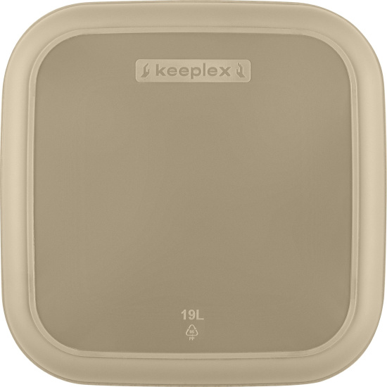 Корзина для хранения Keeplex Дождь с крышкой 19л квадратная бежевый топаз KL141911005