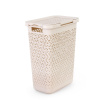 Корзина д/белья "Элемент" 30л узкая (бежевый) М9084