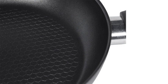 1832235 Сковорода 220мм 1ручка,стеклянная крышка, антипригарное покрытие рифл.дно (серия "Кумир")