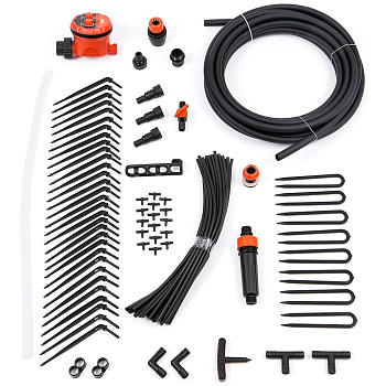 Капельный полив Жук от емкости с регулируемыми капельницами 30 растений с таймером Капельный полив Жук от емкости с регулируемыми капельницами 30 растений с таймером