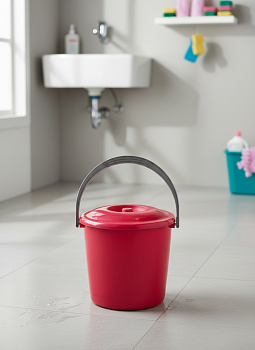 Ведро "Соло" 5л с крышкой перламутровое красное С631ККРА