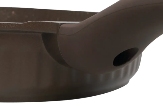 Сковорода 240мм с ручкой,со стеклянной крышкой, АП линия "Stella"(mokko) ссм241а