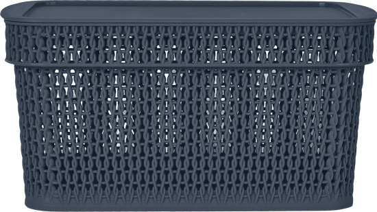 Корзина для хранения Keeplex Ajur с крышкой 5л 28,1х18,5х13,9см космический серый KL411311026