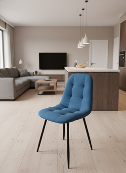 Стул "Джимми" велюр синий н.черные