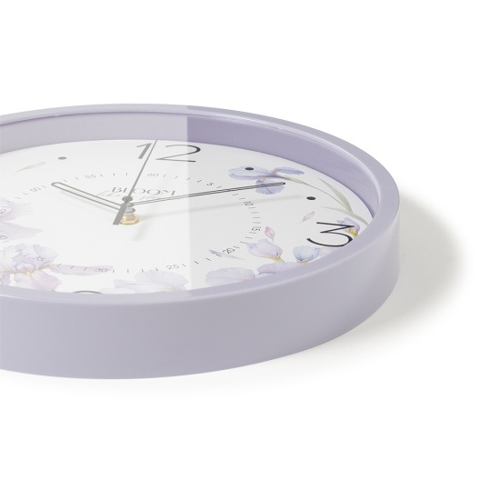 3027-057 (10) Часы настенные круг d=30см, корпус сиреневый "Ирисы", Рубин