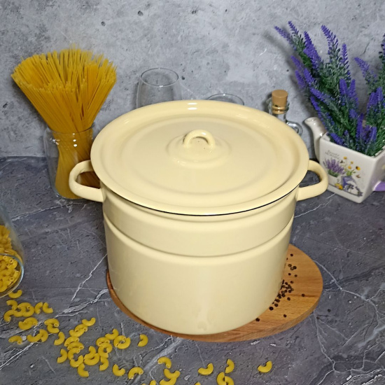 Кастрюля 9,0л 2с200/с без рис. крем.