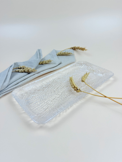 Блюдо прямоугольное 26.5*12.5 см прозрачное IVV (реплика)  OLS-8233.1