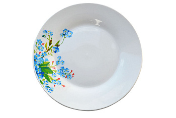 Тарелка десертная Eclipse "Букет незабудок" 17,5 см, 7" т7-5238#  (эконом) фарфор 78021