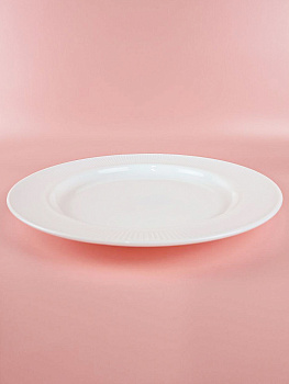 Тарелка обеденная Lavenir HoReCa "Stripes" 25 см, 10" OUSP100 WHITE  стеклокерамика 106339