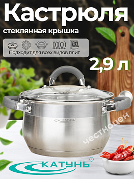 Кастрюля 2,9л "Ирида" KT08-D-18 Кастрюля 2,9л "Ирида" KT08-D-18