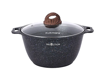 Кастрюля 4л со стеклянной крышкой, АП линия "Granit Ultra Induction" (Blue) кгги43а