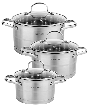 Набор кастрюль, нерж. сталь, 6 предм. НМ 5989 