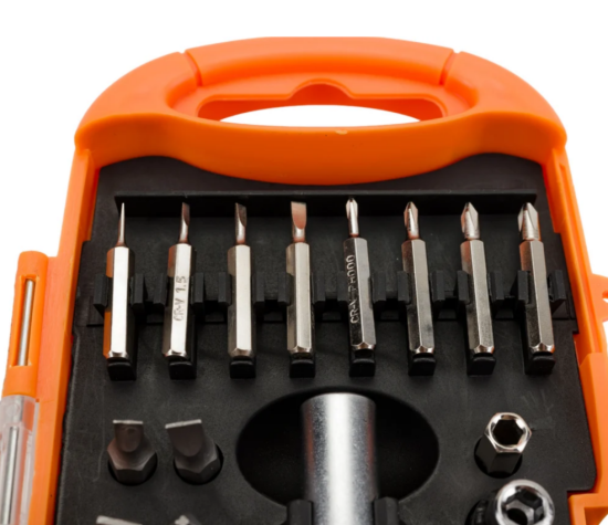 Набор инструментов, 31 предмет (головки, биты, отвертка) 008607