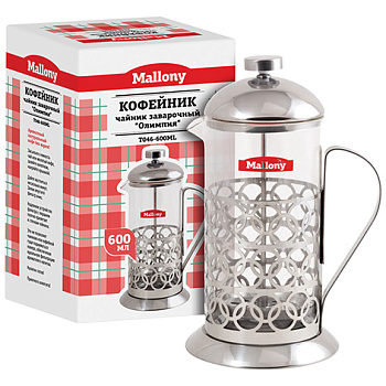Чайник/кофейник (кофе-пресс) "Олимпия" Т046-600ML (сталь) (950137)