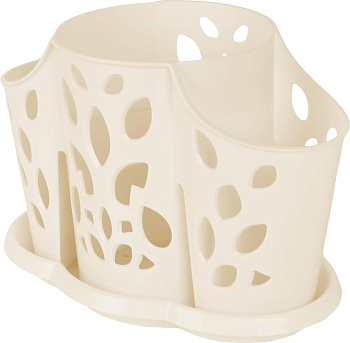 Сушилка для столовых приборов Plast Team 3х-секционная 177х110х130 мм молочный туман PT4058