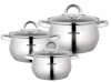 Набор кастрюль нержавеющая сталь 5-ти сл. капс.дно,6 предм.( кастрюли 3шт.-2,1л, 2,9л, 3,9л) НМ 5206