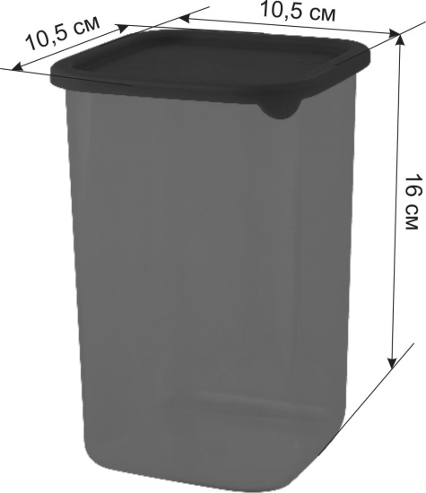 Банка для сыпучих продуктов Sugar&Spice Black квадратная 1,2л, с гибкой крышкой SE168510621 Банка для сыпучих продуктов Sugar&Spice Black квадратная 1,2л, с гибкой крышкой SE168510621