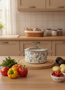 Кастрюля 3,0л цил. Summer Time 1SB205S белосн