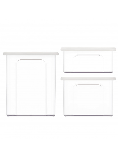 Набор банок для хранения сыпучих продуктов "Эстетика" прямоугольные (бело-бежевый) М8749 Набор банок для хранения сыпучих продуктов "Эстетика" прямоугольные (бело-бежевый) М8749