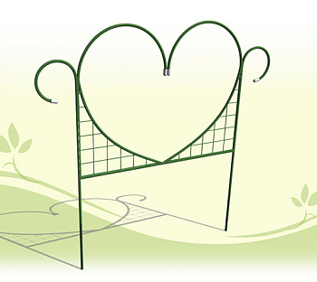 Забор садово-парковый "Сердце" (выс. 0,7м, дл. 3,5м, дл.дел. 0,7м) ст. тр. 10мм