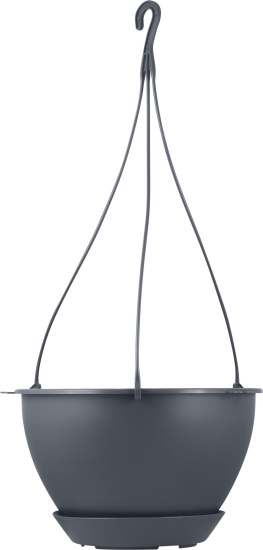 Горшок подвесной c фиксируемым поддоном InGreen Афина 4,5 Л, вулканический серый IG146110026