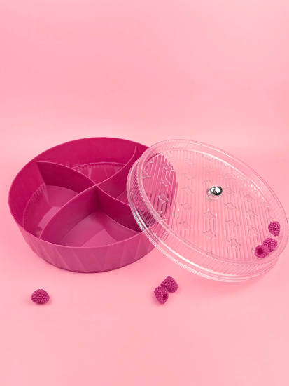 Менажница с крышкой 25см (пластик) цвет микс OLS-033А-9