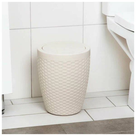 Контейнер для мусора 8л."Плетенка" с кр. М1790