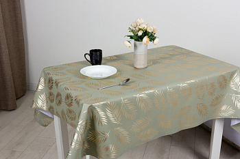 Клеенка 137см Аурум Софт FJ83029-6 Листья папоротника (олива)